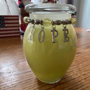 Partylite Jar Candle with removable Hope jar decoration
